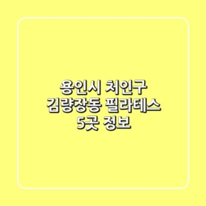 용인시 처인구 김량장동 필라테스 5곳 정보