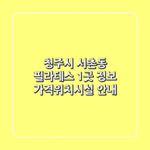 청주시 서촌동 필라테스 1곳 정보 - 가격/위치/시설 안내