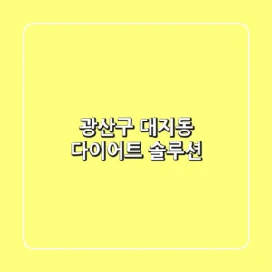 광산구 대지동 다이어트 솔루션