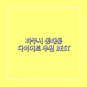 파주시 동패동 다이어트 추천 BEST