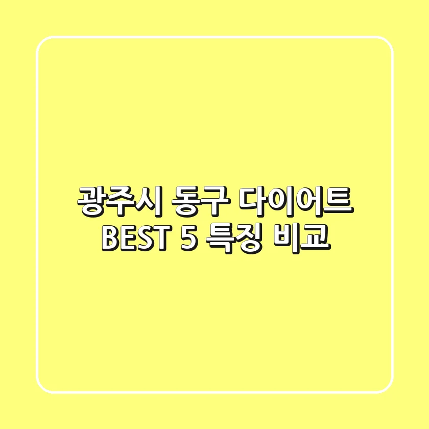 광주시 동구 다이어트 BEST 5 특징 비교