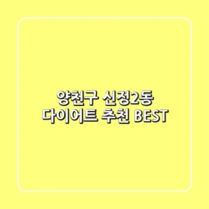 양천구 신정2동 다이어트 추천 BEST