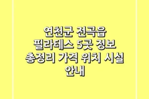연천군 전곡읍 필라테스 5곳 정보 총정리 – 가격, 위치, 시설 안내
