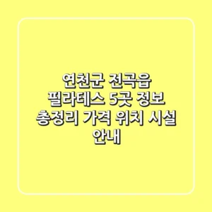 연천군 전곡읍 필라테스 5곳 정보 총정리 - 가격, 위치, 시설 안내