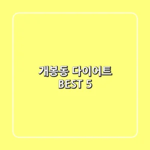 개봉동 다이어트 BEST 5