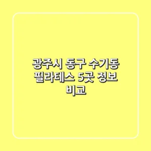 광주시 동구 수기동 필라테스 5곳 정보 비교