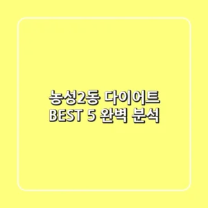 농성2동 다이어트 BEST 5 완벽 분석