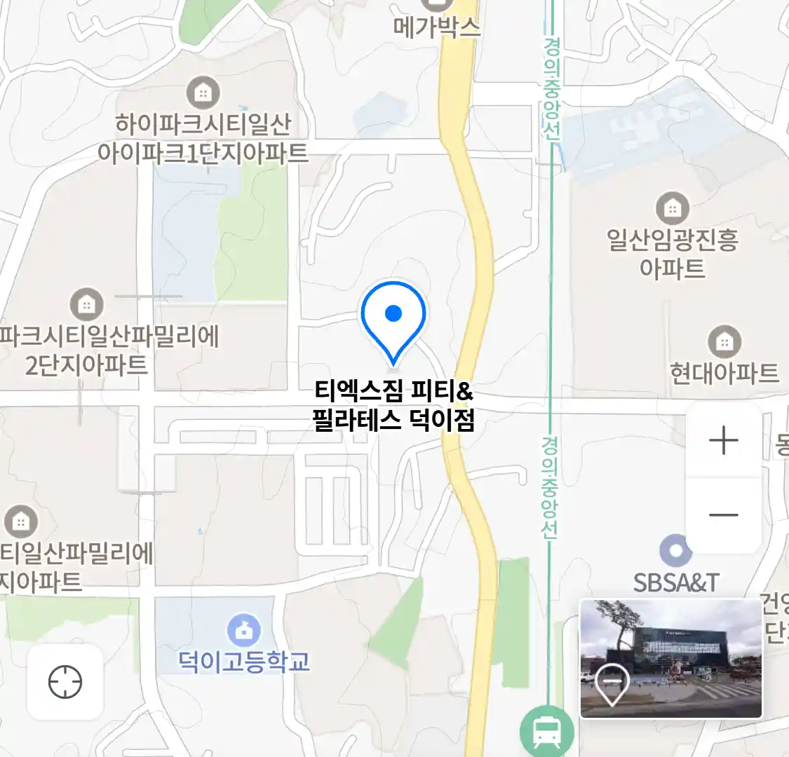 티엑스짐 피티&필라테스 덕이점 위치