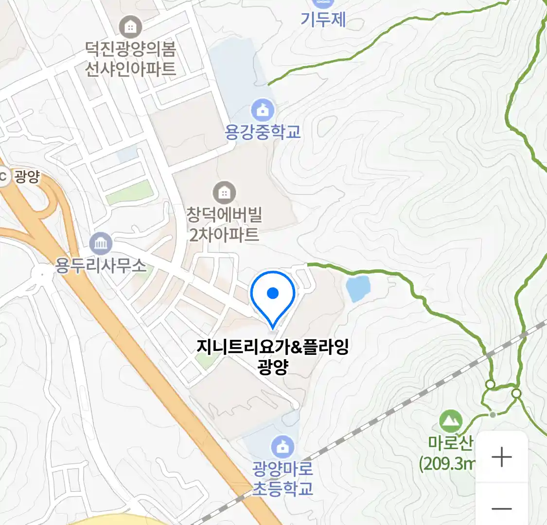 지니트리요가&플라잉 광양 위치