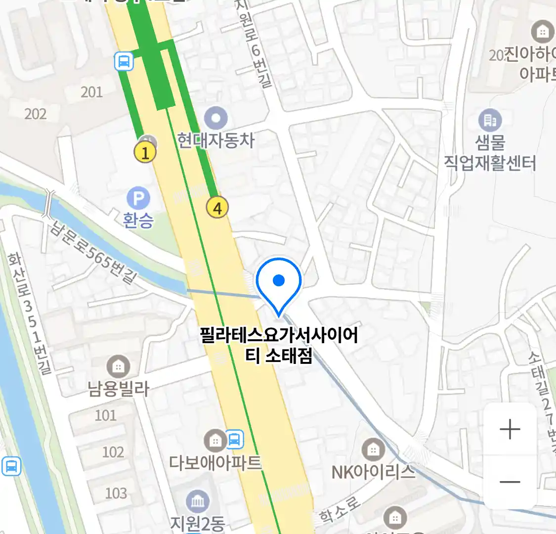 필라테스요가서사이어티 소태점 위치