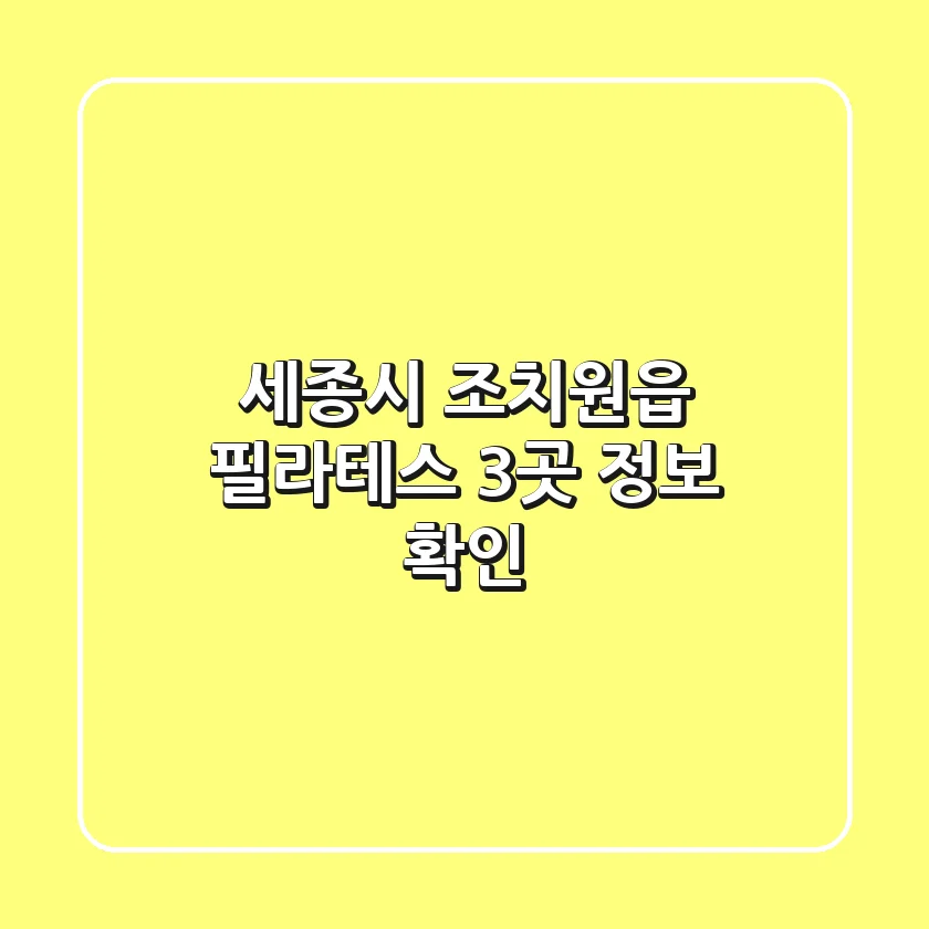 세종시 조치원읍 필라테스 3곳 정보 확인