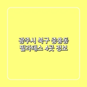광주시 북구 중흥동 필라테스 4곳 정보