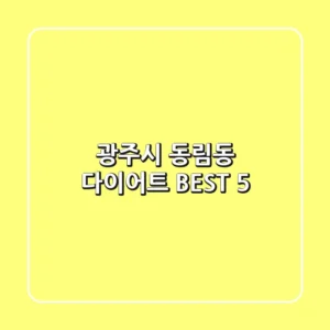 광주시 동림동 다이어트 BEST 5