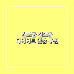 진도군 진도읍 다이어트, 맞춤 추천!