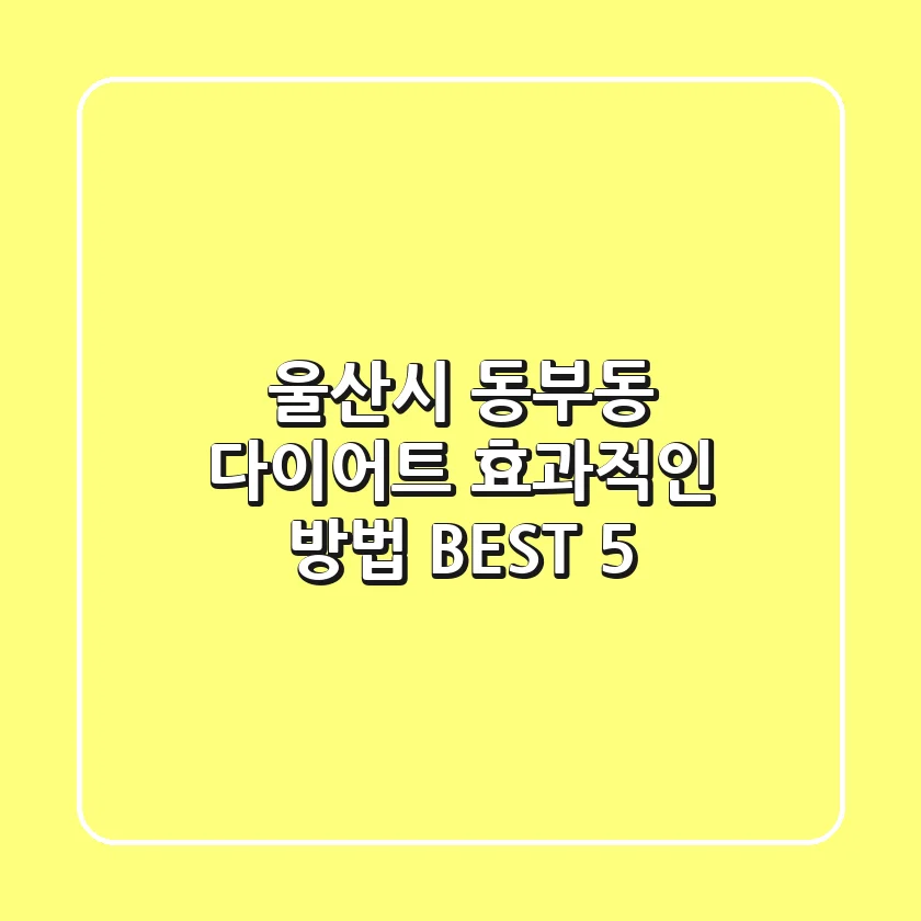 울산시 동부동 다이어트 | 효과적인 방법 BEST 5