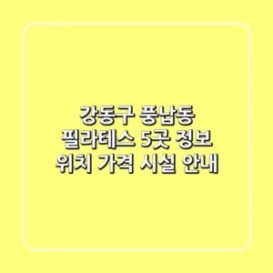 강동구 풍납동 필라테스 5곳 정보 - 위치, 가격, 시설 안내