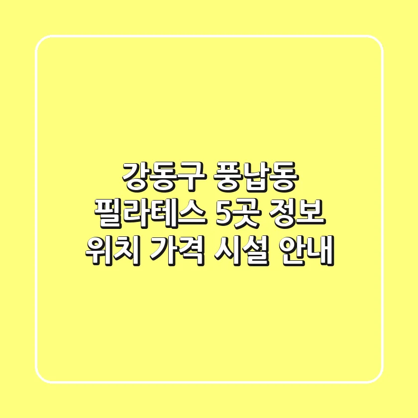 강동구 풍납동 필라테스 5곳 정보 - 위치, 가격, 시설 안내