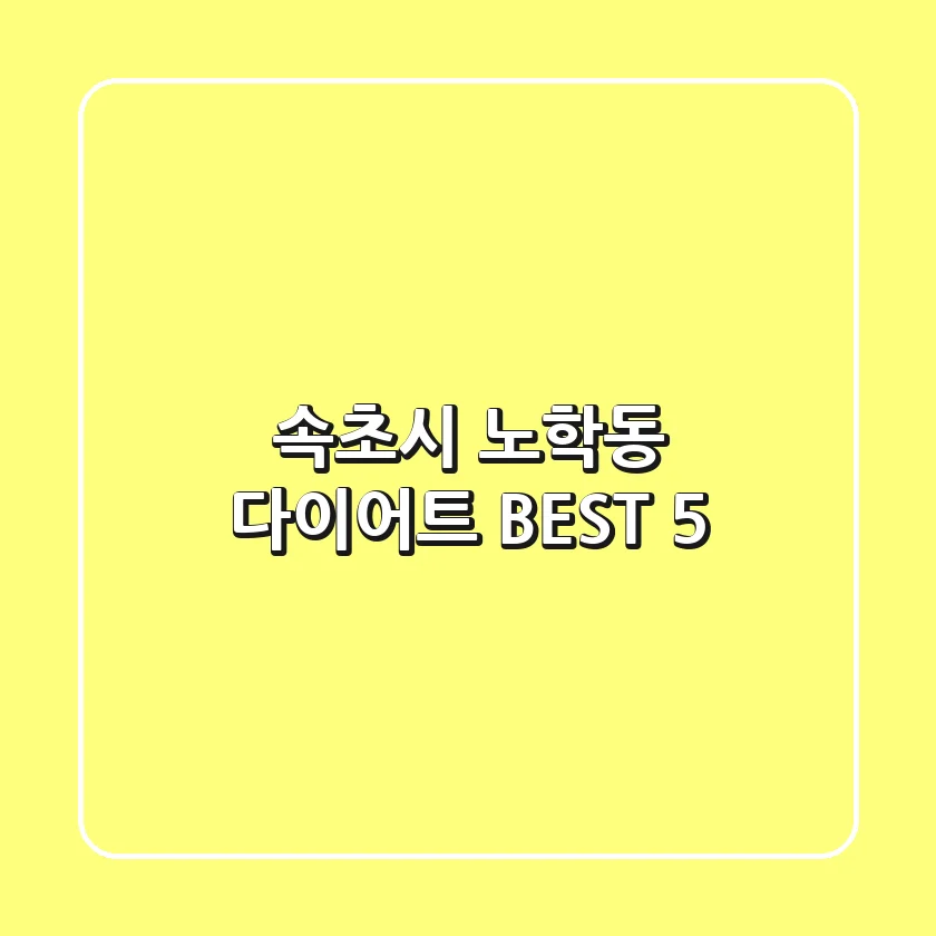 속초시 노학동 다이어트 BEST 5