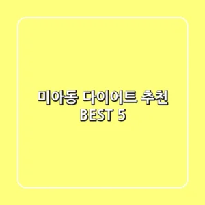 미아동 다이어트 추천 BEST 5
