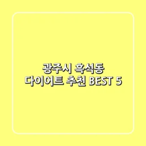 광주시 흑석동 다이어트 추천 BEST 5