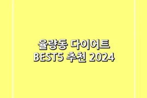 율량동 다이어트 BEST5 추천 (2024)