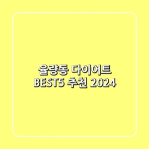 율량동 다이어트 BEST5 추천 (2024)