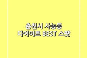 춘천시 사농동 다이어트 BEST 스팟
