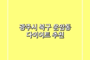광주시 북구 운암동 다이어트 추천