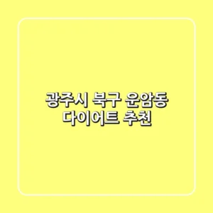 광주시 북구 운암동 다이어트 추천