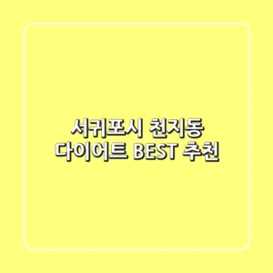 서귀포시 천지동 다이어트 BEST 추천