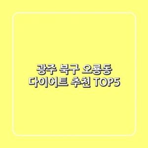 광주 북구 오룡동 다이어트 추천 TOP5
