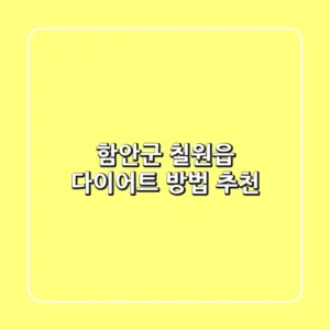 함안군 칠원읍 다이어트 방법 추천