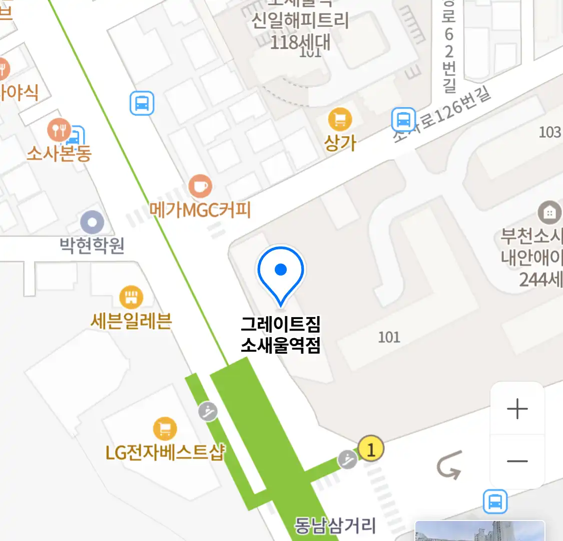 그레이트짐 소새울역점 위치