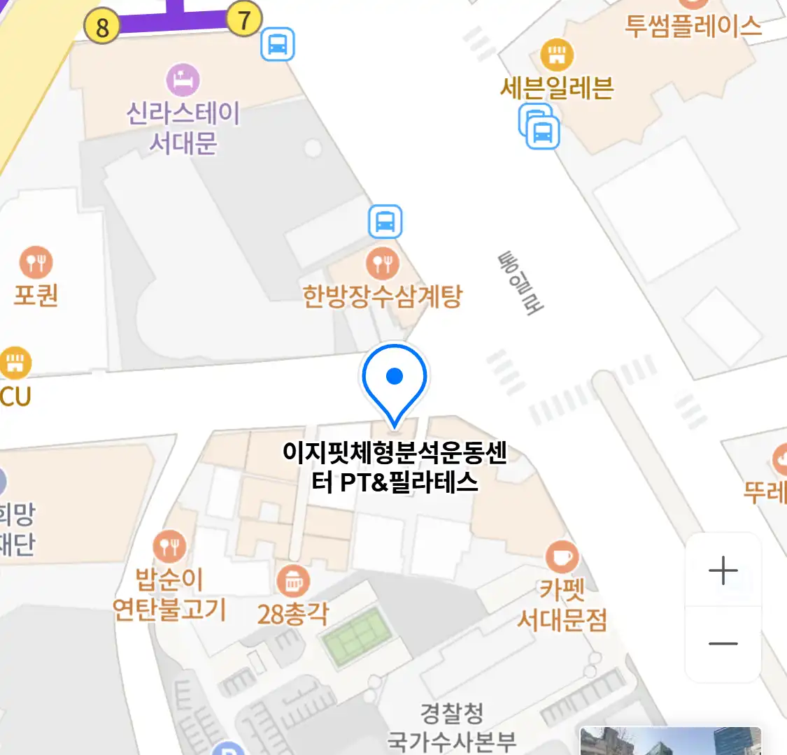 이지핏체형분석운동센터 PT&필라테스 위치