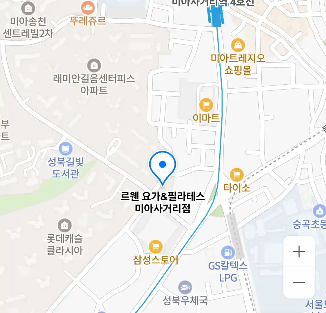 르웬 요가&필라테스 미아사거리점 위치