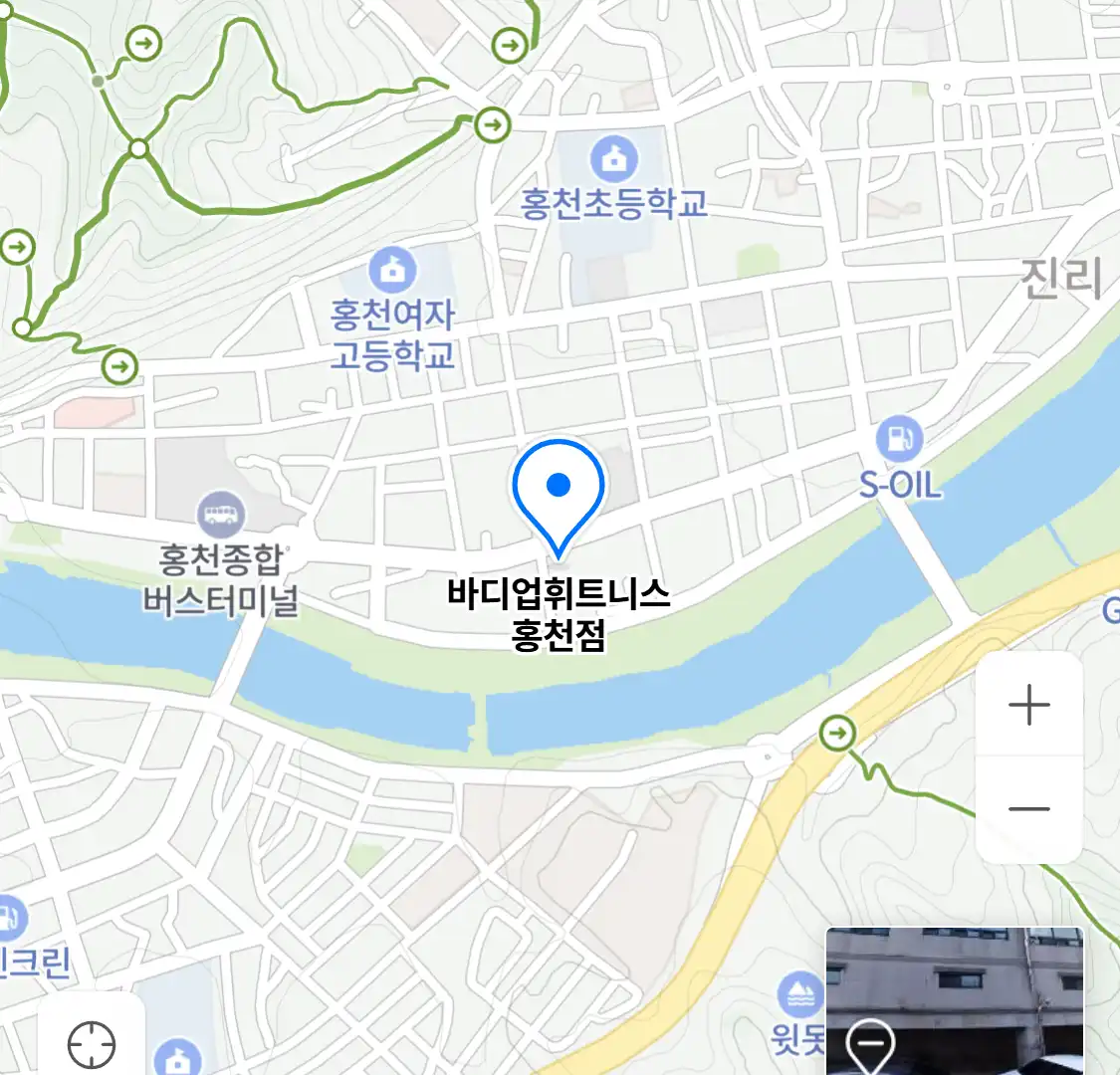 바디업휘트니스 홍천점 위치