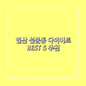 일산 설문동 다이어트 BEST 5 추천
