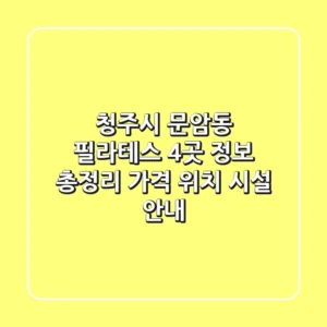 청주시 문암동 필라테스 4곳 정보 총정리 - 가격, 위치, 시설 안내