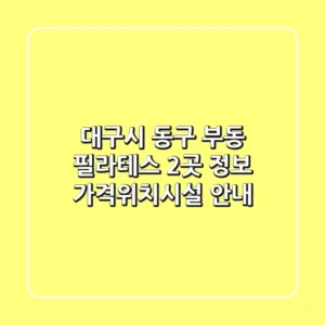 대구시 동구 부동 필라테스 2곳 정보 - 가격/위치/시설 안내