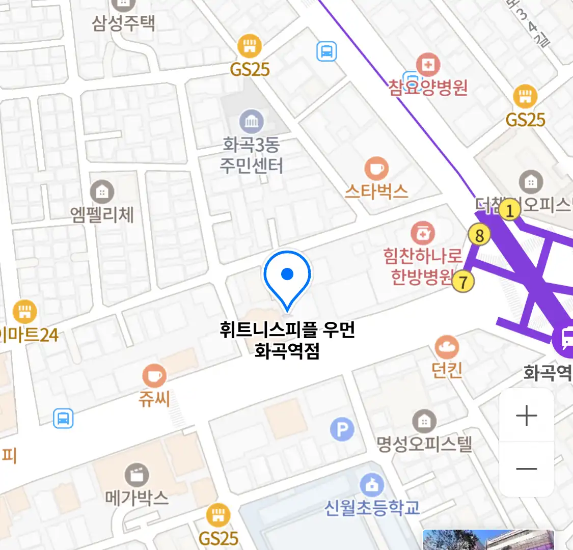 휘트니스피플 우먼 화곡역점 위치
