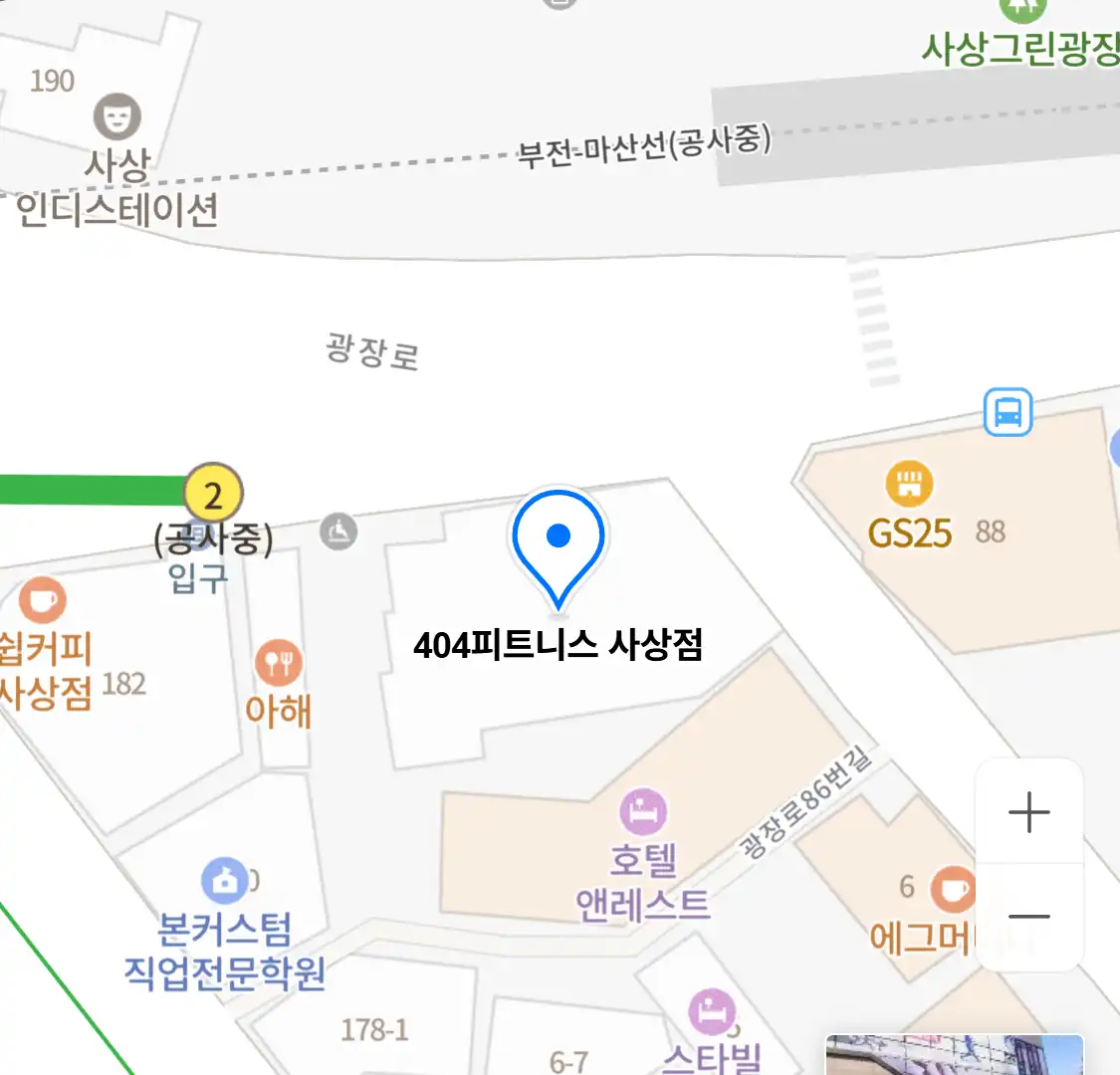 404피트니스 사상점 위치