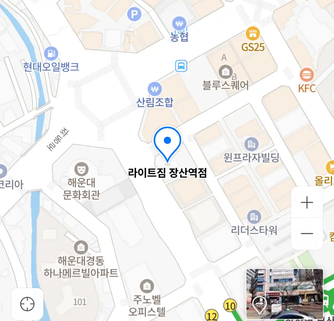 라이트짐 장산역점 위치