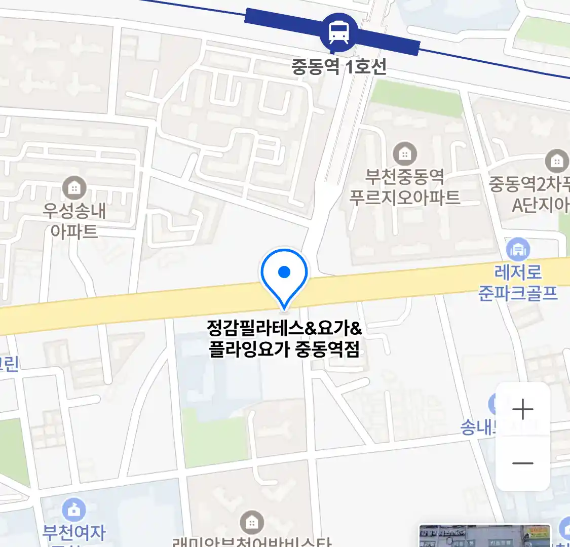 정감필라테스&요가&플라잉요가 중동역점 위치