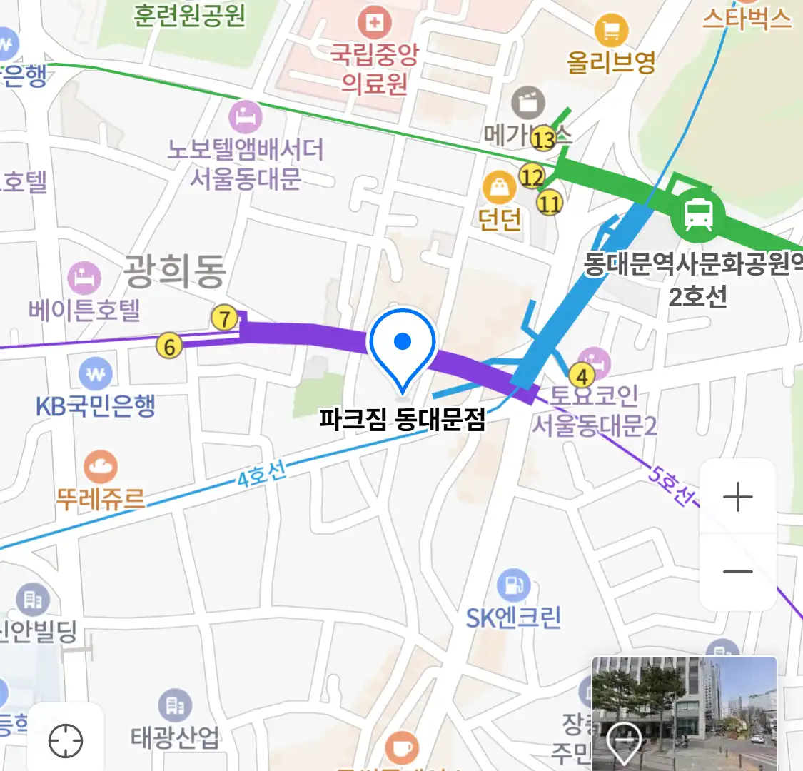 파크짐 동대문점 위치