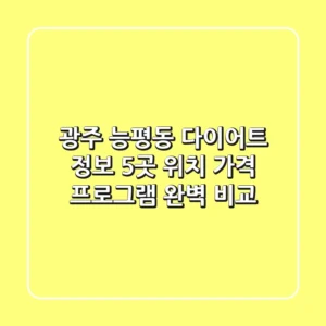 광주 능평동 다이어트 정보: 5곳 위치, 가격, 프로그램 완벽 비교