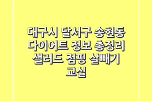 대구시 달서구 송현동 다이어트 정보 총정리 – 샐러드, 점핑, 살빼기 교실