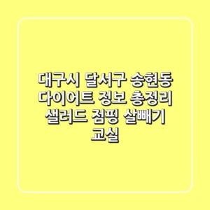 대구시 달서구 송현동 다이어트 정보 총정리 - 샐러드, 점핑, 살빼기 교실