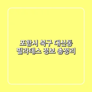 포항시 북구 대신동 필라테스 정보 총정리