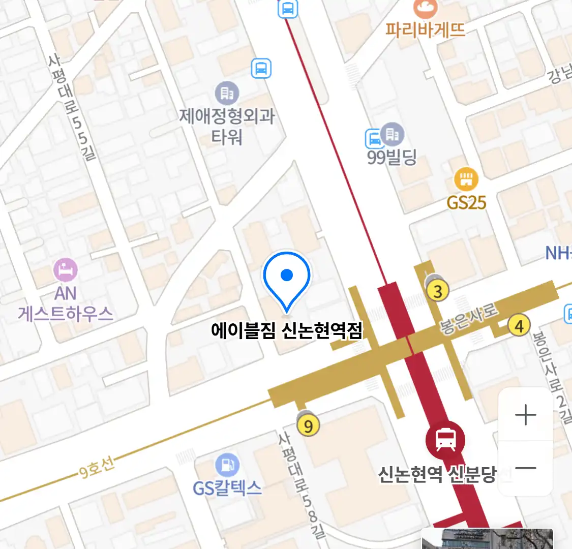 에이블짐 신논현역점 위치