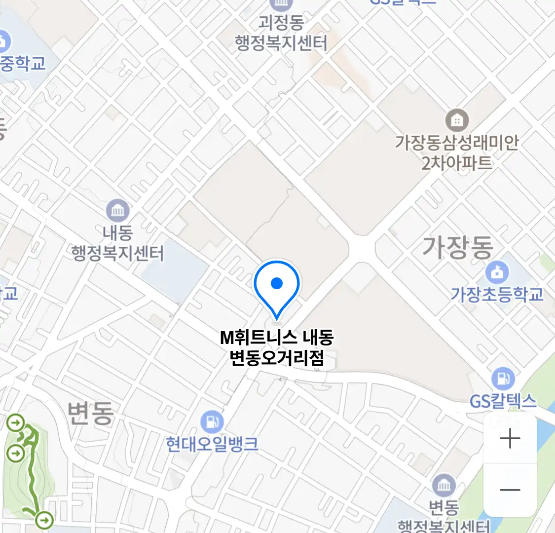 M휘트니스 내동 변동오거리점 위치